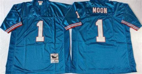 Warren Moon Houston Oilers Mitchell And Ness Light Blue Throwback Jersey