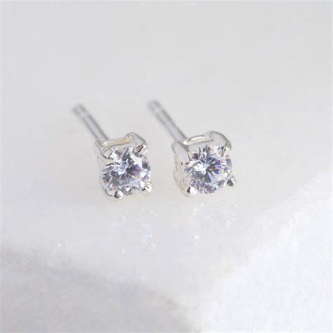 Sterling Silver Crystal Stud Earrings By Lisa Angel