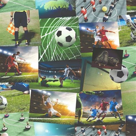 Fine Decor Novelty Fd41915 Football Collage Multi Wallpaper