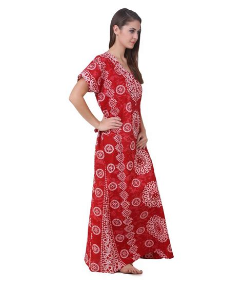 Buy Masha Cotton Nighty And Night Gowns Red Online At Best Prices In India Snapdeal