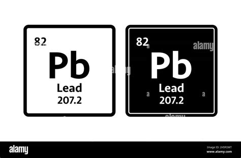 Lead Symbol Chemical Element Of The Periodic Table Vector Stock