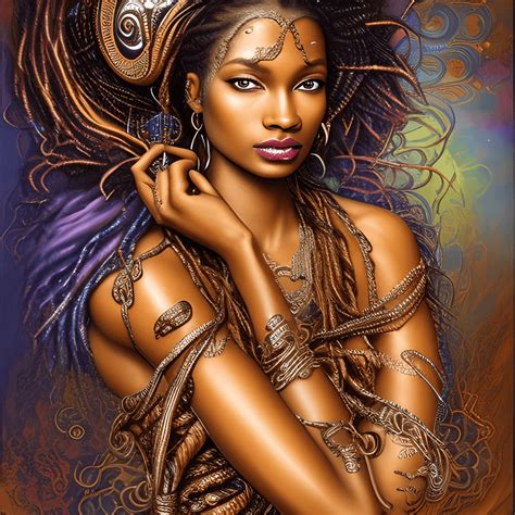 Stunning Beautiful Brown Skin Woman In Intricate Goddess Locs · Creative Fabrica