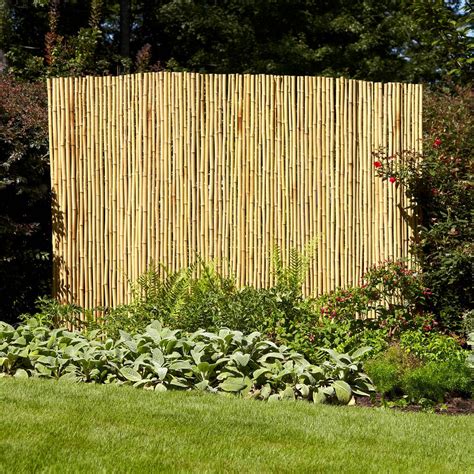 6 Ft X 8 Ft Natural Full Round Bamboo Fence 4477403 The Home Depot
