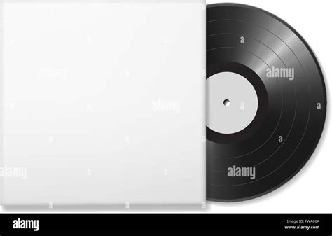 Blank Vinyl Disc Mock Up In A Case White Background Realistic Empty