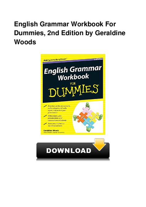 Pdf English Grammar Workbook For Dummies 2nd Edition By Geraldine