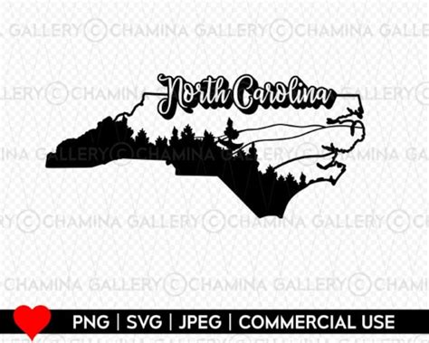 North Carolina Svg North Carolina Map Svg North Carolina Cut Files