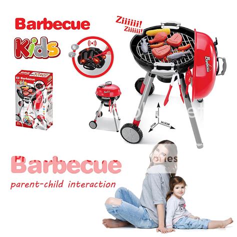 Kids Childrens Pretend Bbq Barbecue Grill Toy Role Play Set For T