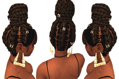 Ebonix Goddess Bun Sims Hair Sims 4 Curly Hair Sims 4 Black Hair