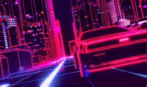 New Retro Wave Synthwave 1980s Neon Delorean Car Retro Games Wallpaper