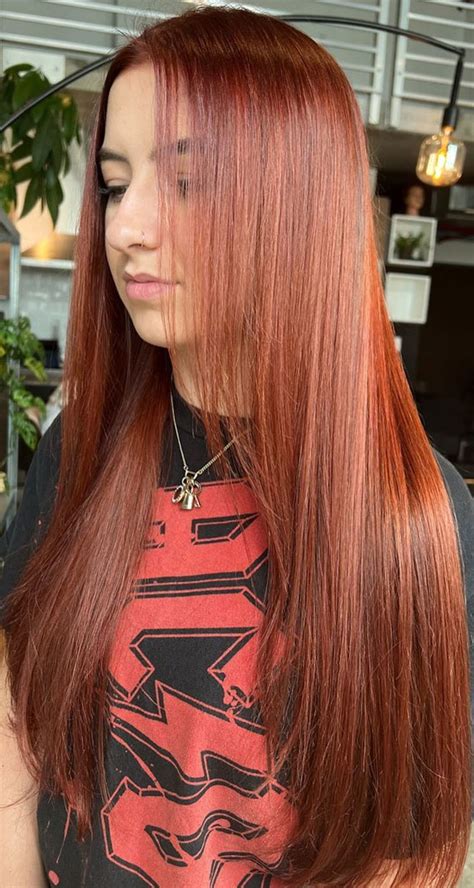 40 Copper Hair Color Ideas That Re Perfect For Fall Front Layered Red Copper Long Hair