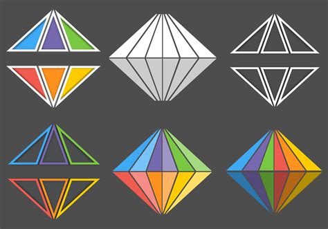 Rainbow Diamond Vector Logo Pack 58673 Vector Art At Vecteezy