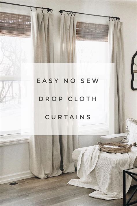Modern Farmhouse Style Diy Drop Cloth Curtains Homedecorlivingroom