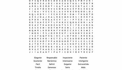 Word Search In Spanish Printable