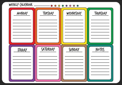 Weekly Calendar Templates Free Printable Word Pdf Formats Day