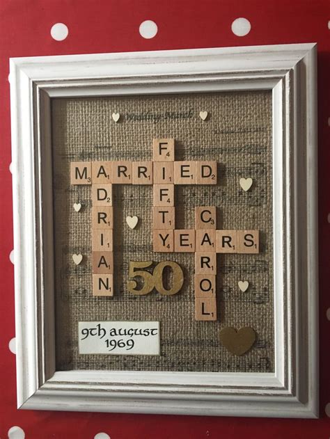 Scrabble Tiles Golden Wedding 50th Anniversary T 50th Anniversary