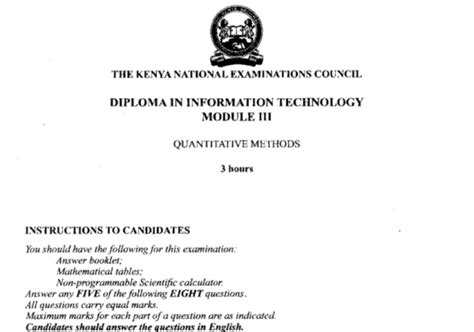 Certificate Ict Module 1 Knec Past Papers Ke