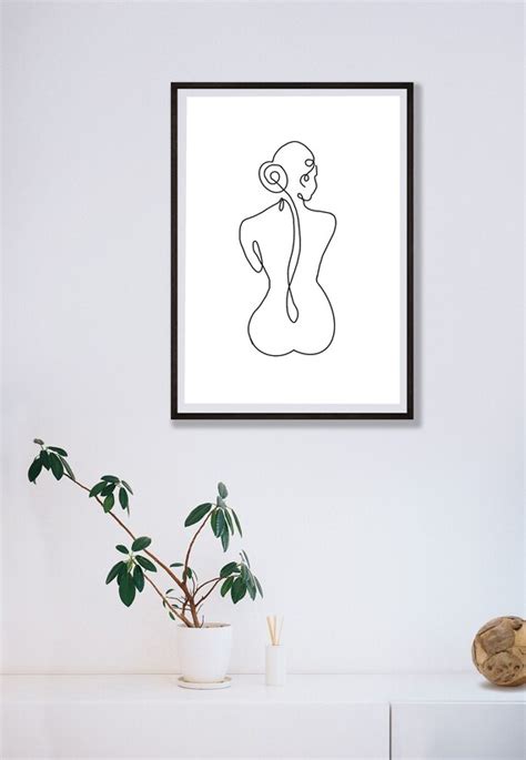 nude girl poster one line art print printable poster single etsy india