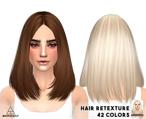 Missparaply “ Ts4 Hair Retextures Skysims Hairs• 42 Colors • Non