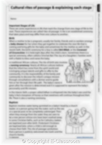 Cultural Rites Of Passage Grade 6 83 Pages Explanation 17mb