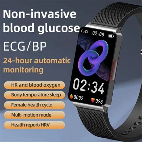 New Blood Glucose Sugar Smart Watch Body Temperature Ecg Hrv Monitor Waterproof Picclick