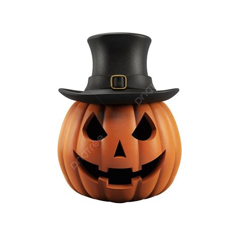 Halloween Pumpkin With Eyes And Hat With Top Hat 3d Rendering Pumpkin