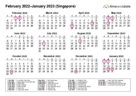 Printable Calendar 2022 For Singapore Pdf