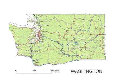 Washington State Vector Road Map Your Vector