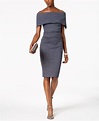 Vince Camuto Off-The-Shoulder Sheath Dress - Steel Gray in 2021 ...