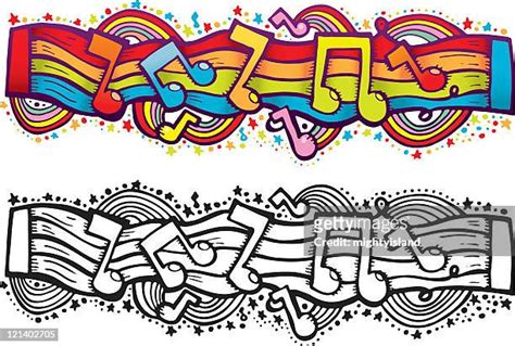 Graffiti Music Notes High Res Illustrations Getty Images