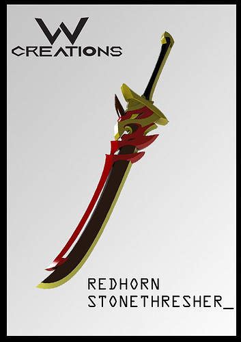 1 12 Scale Redhorn Stonethresher Genshin Impact Miniature Weapon 3d