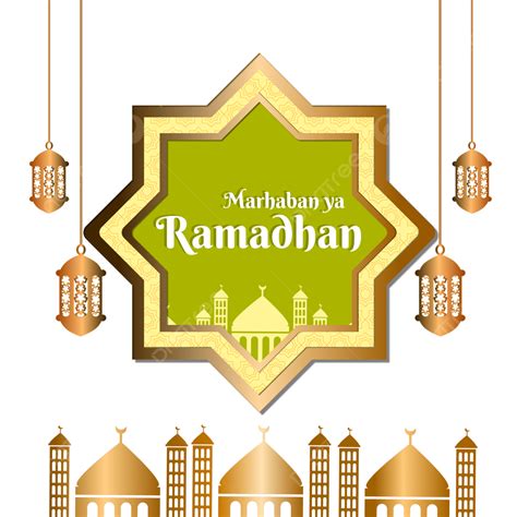 Marhaban Ya Ramadhan Greeting Card Vector Graphics For Banner On