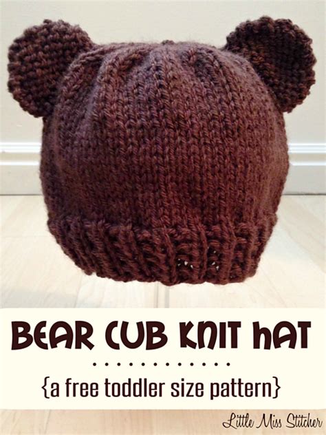 Ravelry Bear Cub Toddler Hat Pattern By Little Miss Stitcher