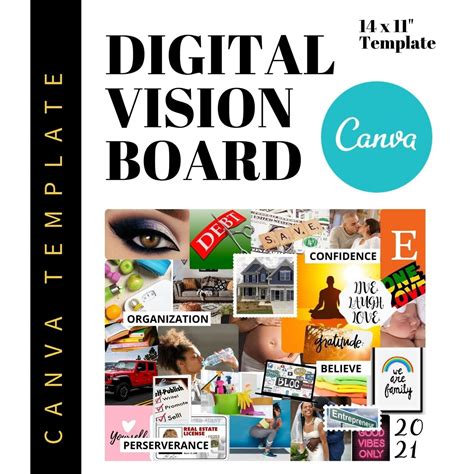 Canva Vision Board Ideas Tutorial Examples Virtual Vision Etsy Hong Kong