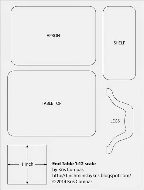 1/4 inch = 1 inch. Dollhouse Miniature Furniture - Tutorials | 1 inch minis: 1 INCH SCALE END TABLE TUTORIAL - How ...