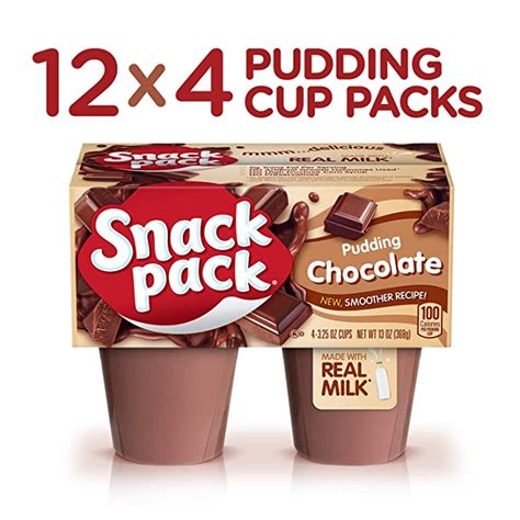 Snack Pack Pudding Chocolate 4 Count 325 Oz Cups Pack Of 12 12