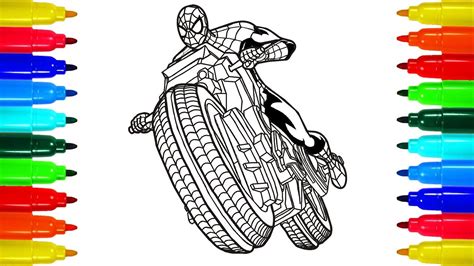 Free printable coloring pages spiderman coloring sheets. Spiderman Motorcycle Coloring Pages - maltandmacabre