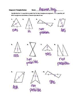 What can you conclude about two triangles if you know two pairs of to estimate the length of the tree from the ground you make the measurements shown in the figure. Triangle Congruence Worksheet 1 - worksheet
