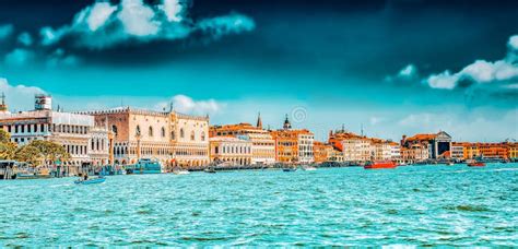 Views Of The Most Beautiful Canal Of Venice Grand Canal And Campanile Of St Mark`s