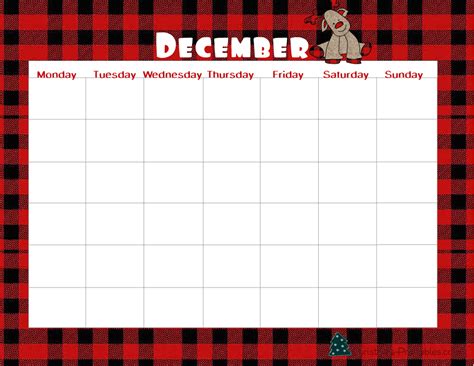 Free Printable Cute December Planner Calendars