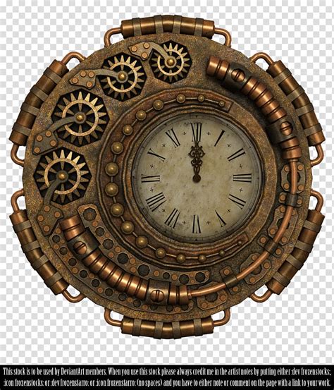 Free Download Round Brass Colored Mechanical Watch Illustration