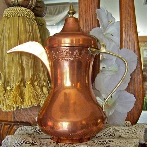 Antique Turkish Copper Teapot Handcrafted By Cynthiasattic On Etsy