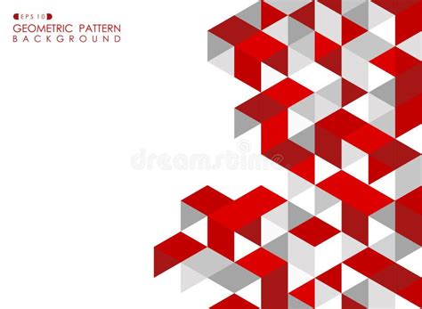 Abstract Red Geometric Background With Polygonal Triangles Stock Vector