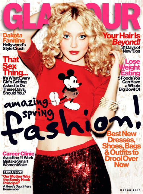 Dakota Fannings March 2013 Glamour Magazine Cover Shoot Gallery Glamour