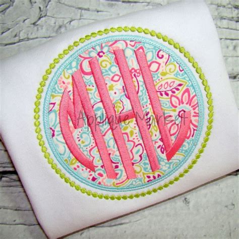 Circle Frame Beaded Embroidery Monogram Sewing Embroidery Designs
