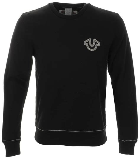 True Religion Horseshoe Crew Neck Jumper Black Shopstyle