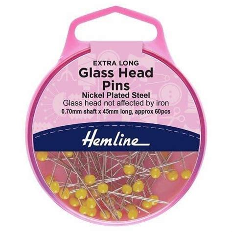 Quilters Extra Long Glass Head Pins