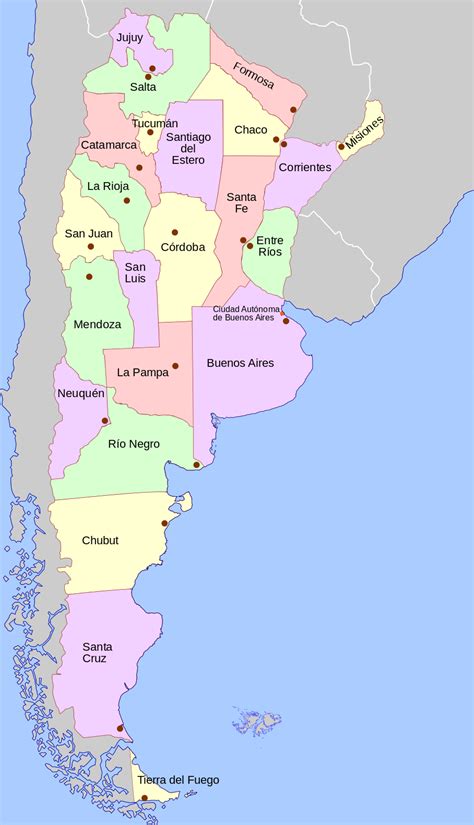 Mapa Argentina Politico Con Ciudades Mapa De Argentina Imágenes De