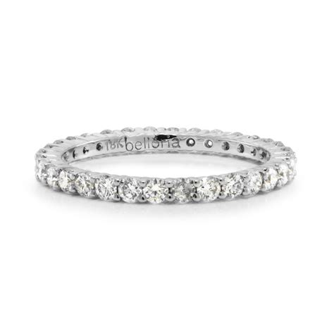 Ladies 18k White Gold Eternity Diamond Wedding Band Rings