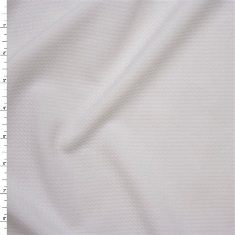 Cali Fabrics Solid White Braided Texture Liverpool Knit Fabric By The Yard
