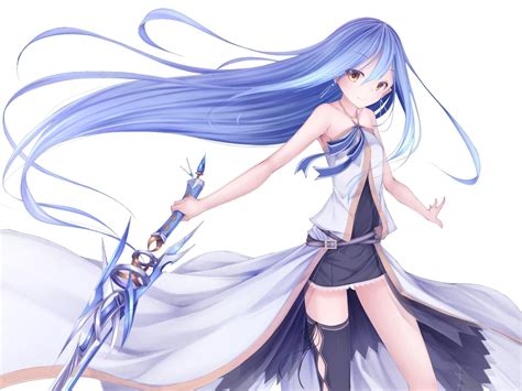 blue hair anime girl wallpapers wallpaper cave